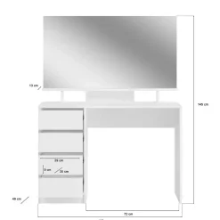 Schminktisch mit Spiegel & Ablage - Evyla