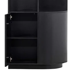 Schrank einseitig abgerundet in Schwarz - Niwidus