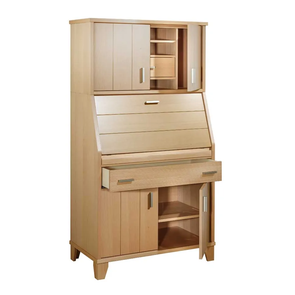 Schrank mit Schreibklappe in Buche Natur - Lidoral