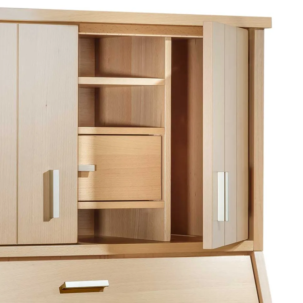 Schrank mit Schreibklappe in Buche Natur - Lidoral