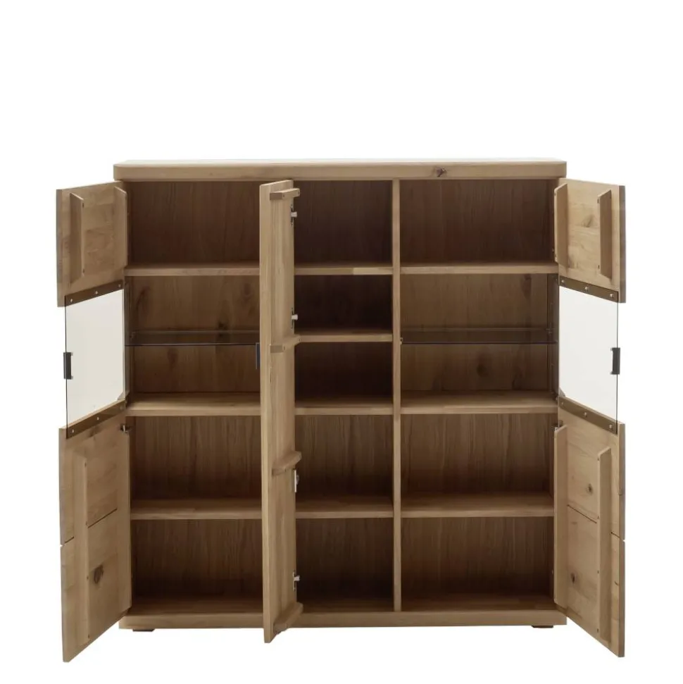 Schrankvitrine aus hellem Asteiche Massivholz - Losiamos