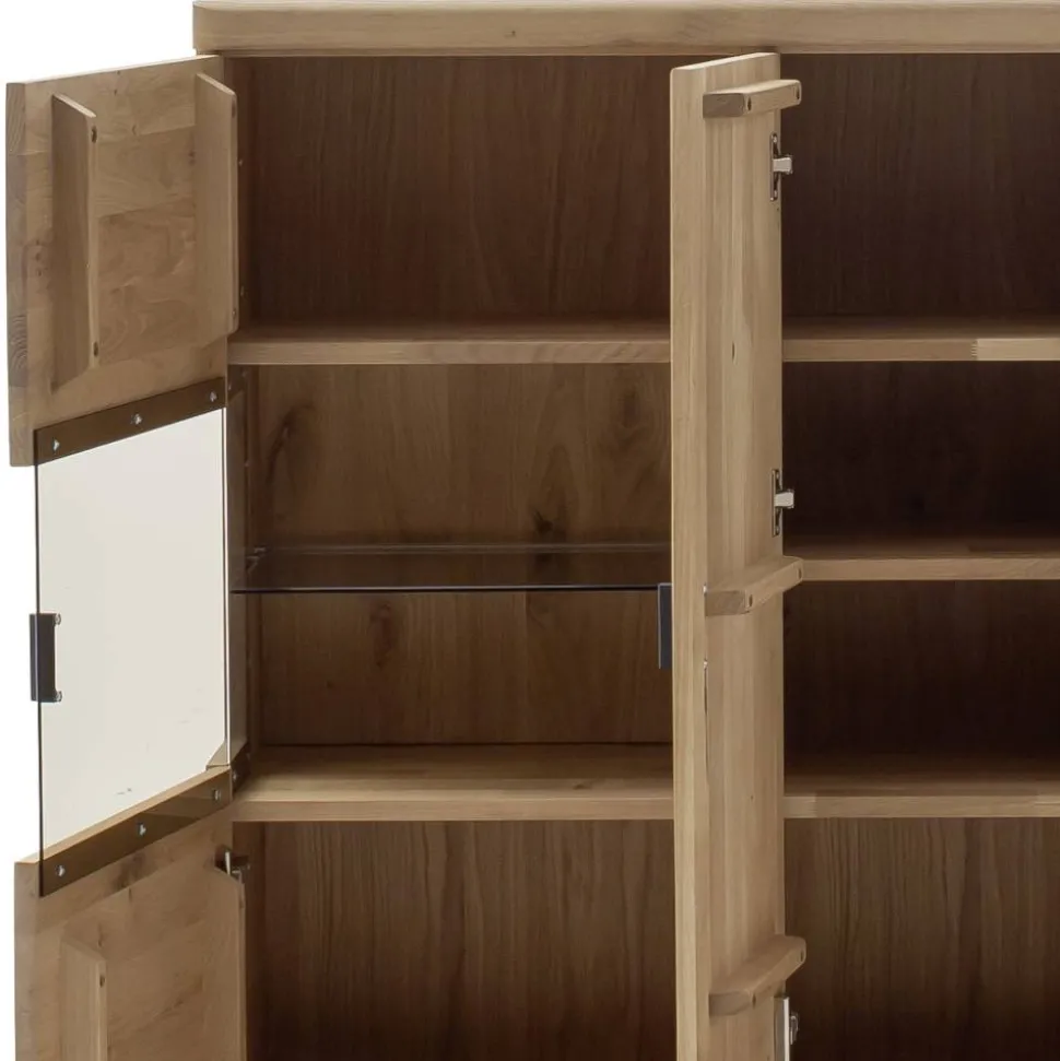 Schrankvitrine aus hellem Asteiche Massivholz - Losiamos