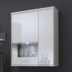 Schrankwand Tacroma in Weiß Hochglanz (fünfteilig)