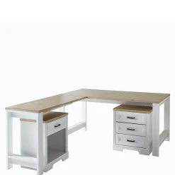 Schreibtisch & Rollcontainer Set - Mehady (dreiteilig)