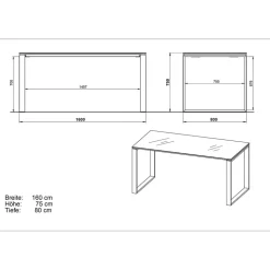 Schreibtisch & Rollcontainer & Schrank - Laszlo (dreiteilig)