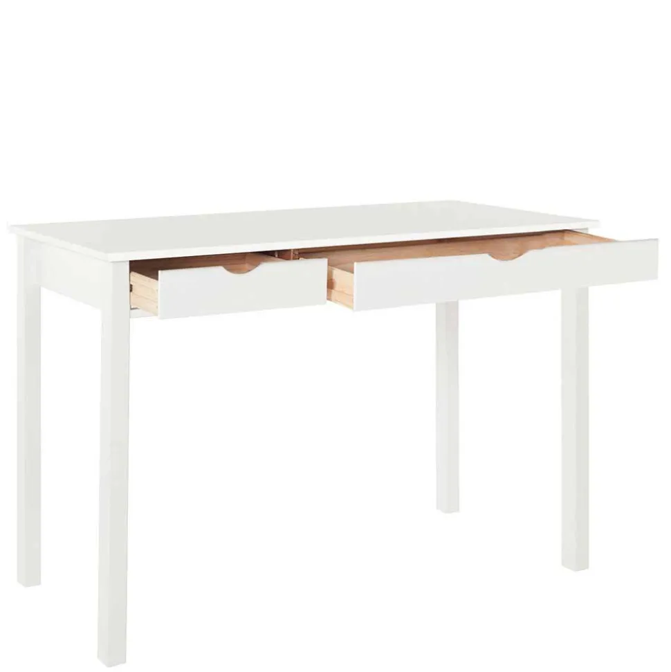 Schreibtisch aus Holz in Weiß lackiert - Jaisa