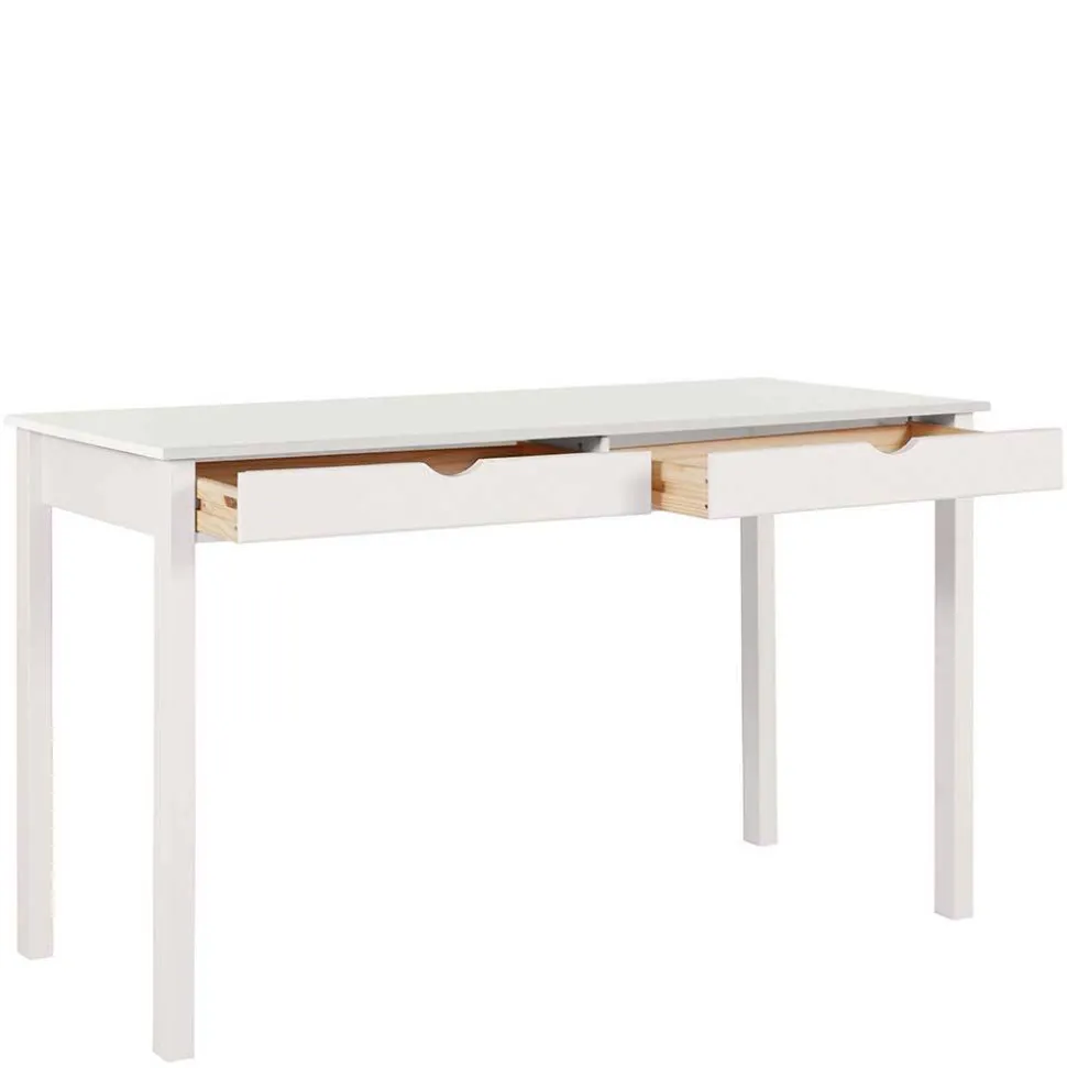 Schreibtisch aus Holz in Weiß lackiert - Jaisa