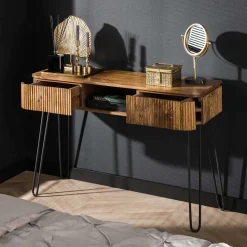 Schreibtisch aus Mangoholz in Sandfarben - Ciabeta