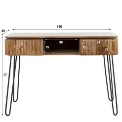 Schreibtisch aus Mangoholz in Sandfarben - Ciabeta