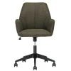 Schreibtisch Drehstuhl aus Strukturstoff Oliv Grün - Alexandro