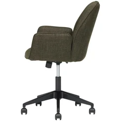 Schreibtisch Drehstuhl aus Strukturstoff Oliv Grün - Alexandro
