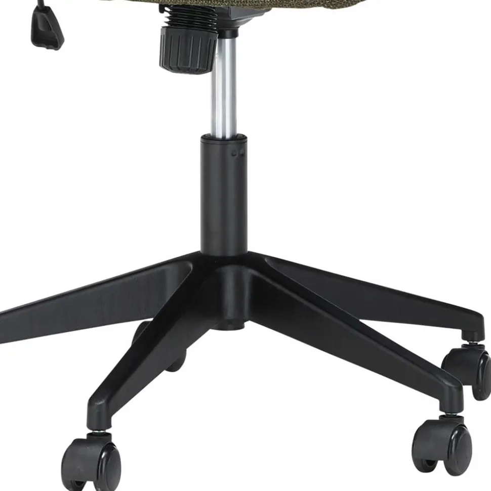 Schreibtisch Drehstuhl aus Strukturstoff Oliv Grün - Alexandro