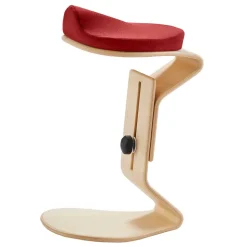 Schreibtisch Hocker in Rot Stoff - Cognac