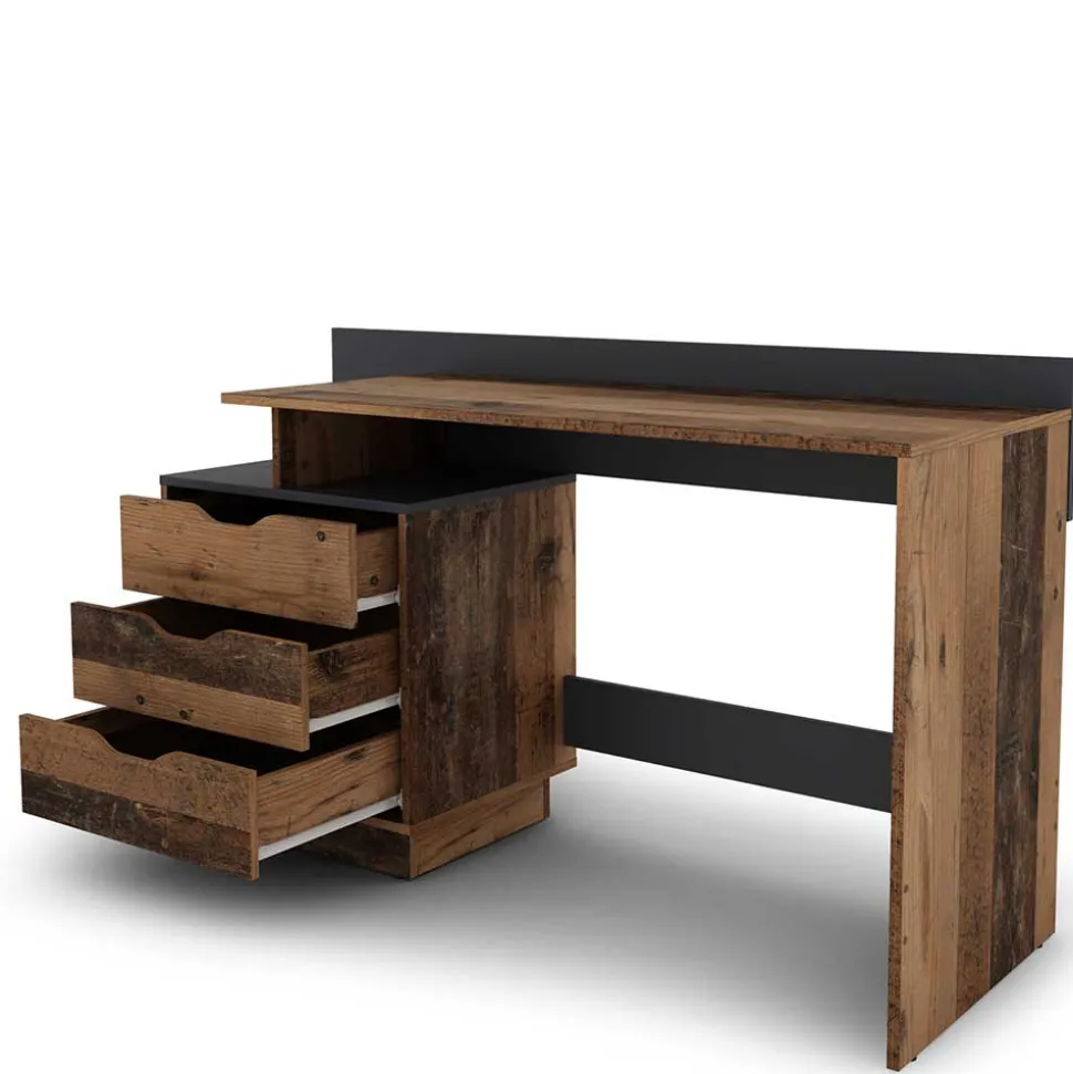 Schreibtisch in Altholz Optik mit Anthrazit - Georgia