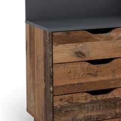 Schreibtisch in Altholz Optik und Anthrazit - Egona