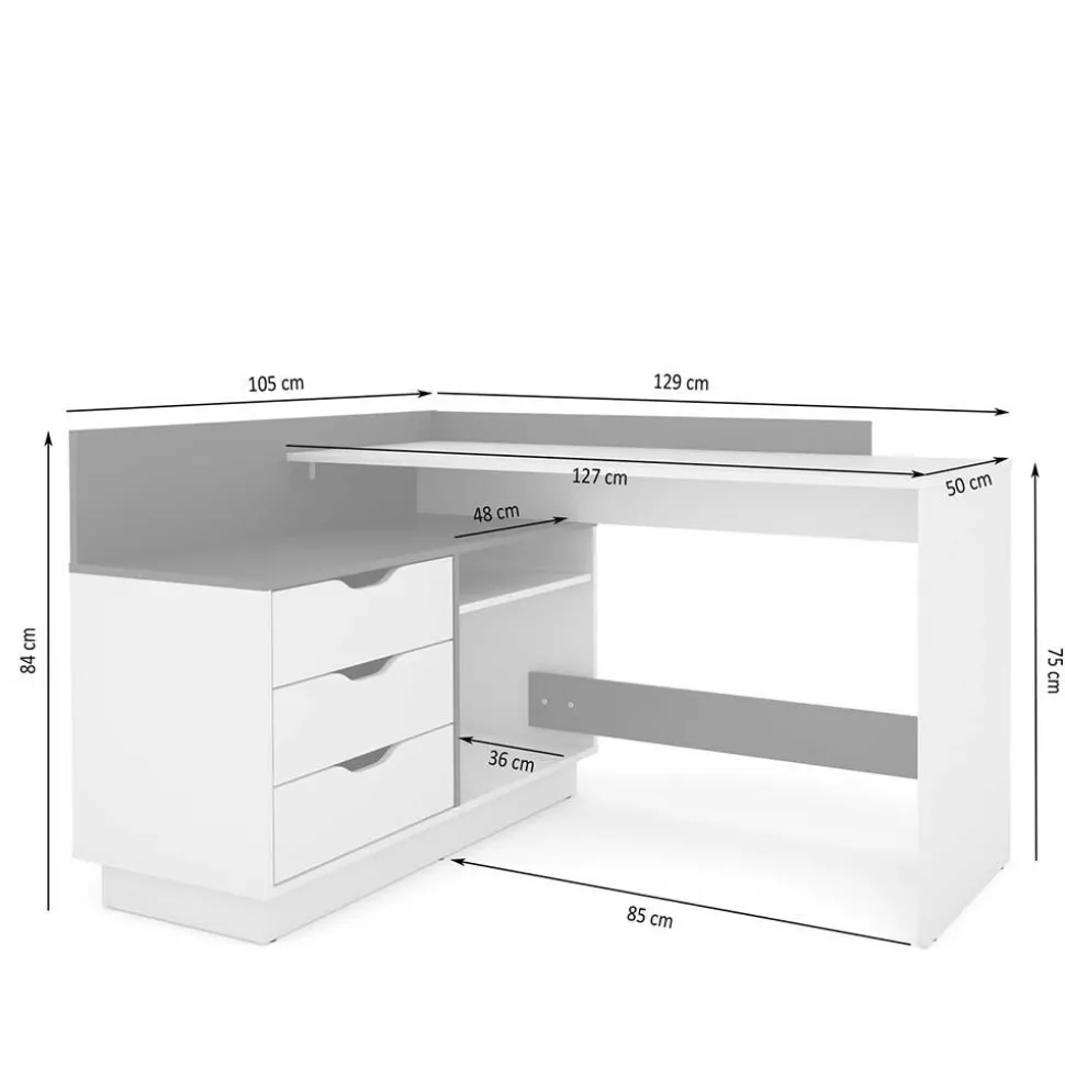 Schreibtisch in Altholz Optik und Anthrazit - Egona