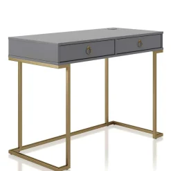 Schreibtisch in Grau und Messing - Woman