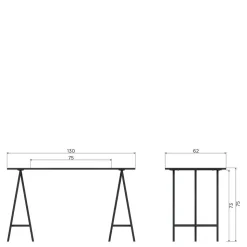 Schreibtisch in Schwarz aus Kiefernholz - Fortore