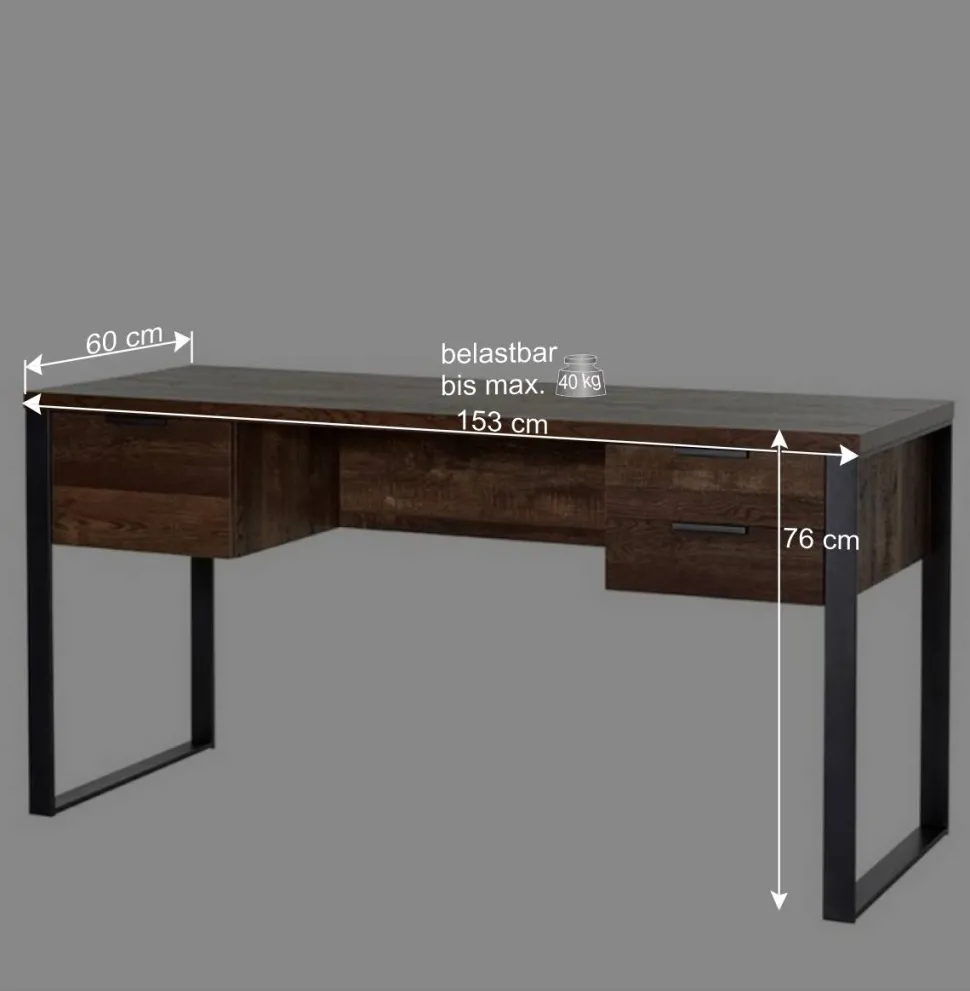 Schreibtisch in Vintage Eiche Dekor - Srecla