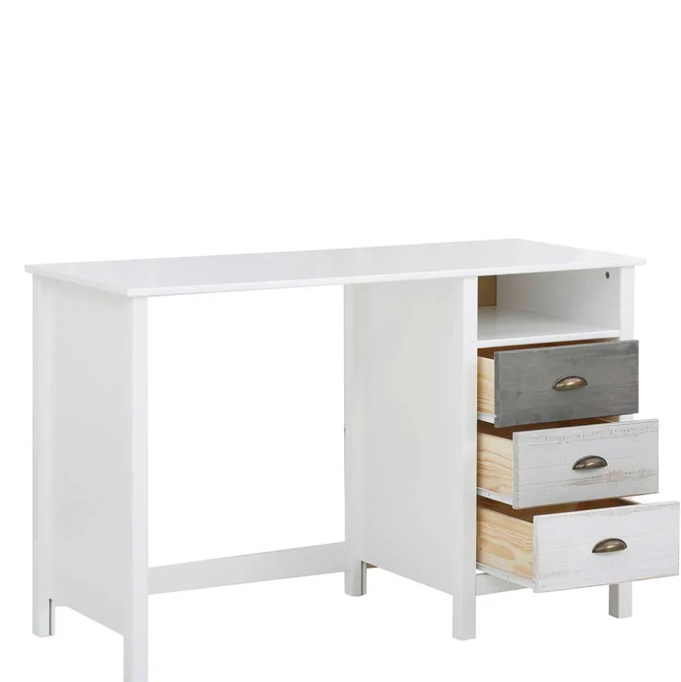 Schreibtisch in Weiß mit Grau - Car