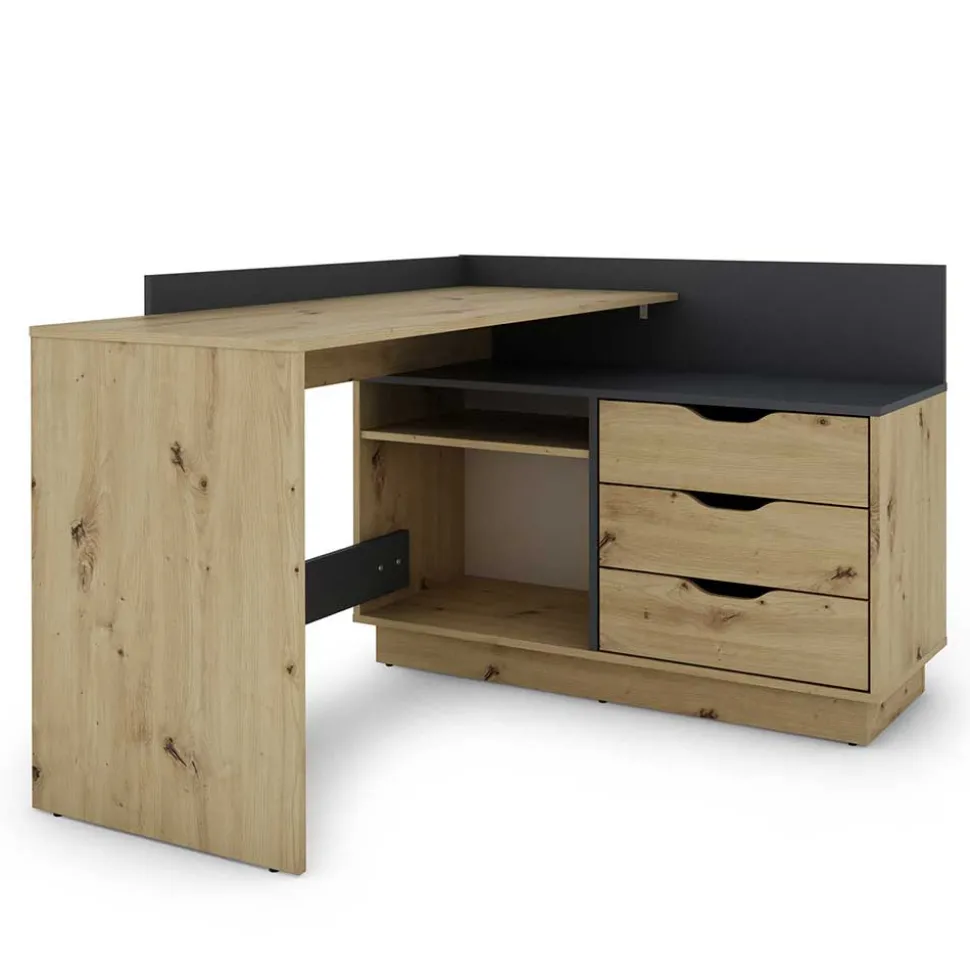 Schreibtisch in Wildeiche NB & Anthrazit - Lician