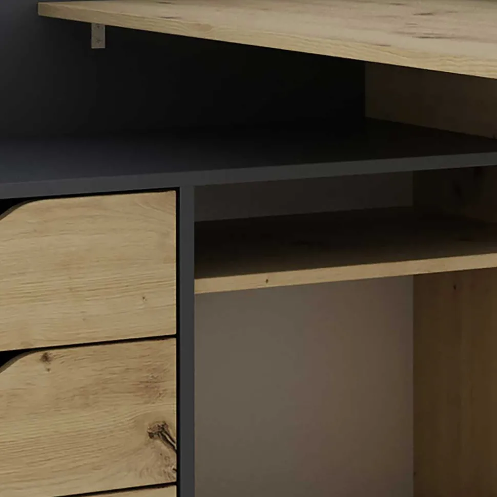 Schreibtisch in Wildeiche NB & Anthrazit - Lician