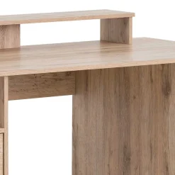 Schreibtisch mit Aufsatz in Wildeiche Dekor - Kalizoa