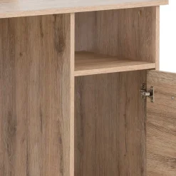 Schreibtisch mit Aufsatz in Wildeiche Dekor - Kalizoa