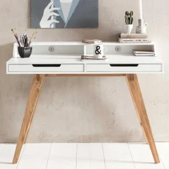 Schreibtisch mit Aufsatz & zwei Schubladen - Hank