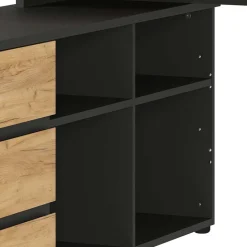 Schreibtisch mit Regal - 4 Fächer & 3 Schubladen - Contrage