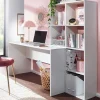 Schreibtisch mit Regal 6 Fächer in Weiß - Intora