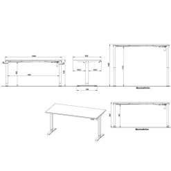 Schreibtisch mit Rollcontainer Set - Chilena (zweiteilig)