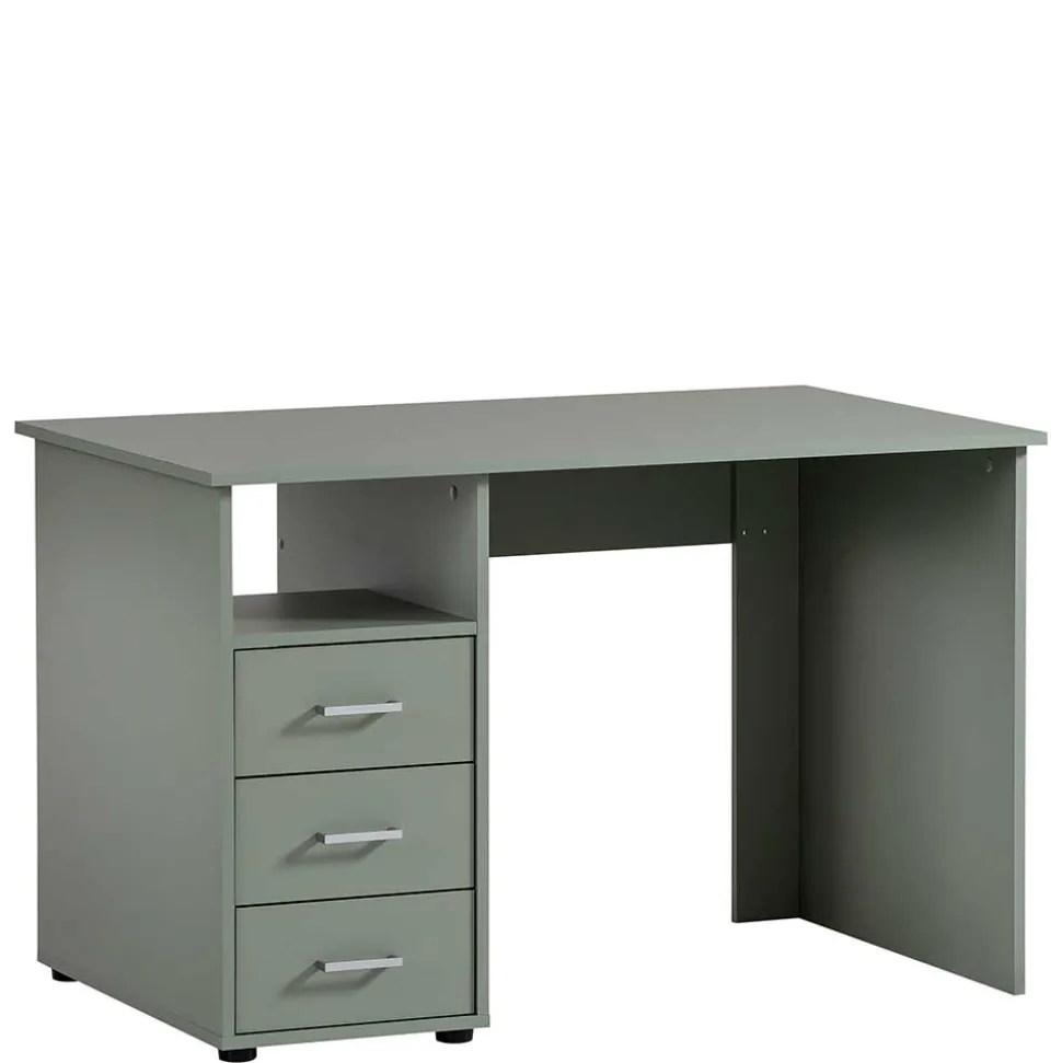 Schreibtisch mit Schubladen in Graugrün - Fegura