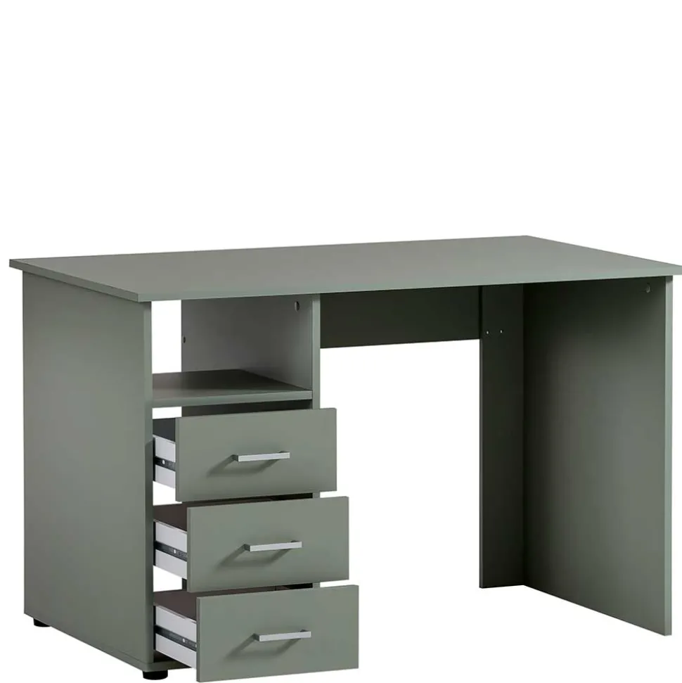 Schreibtisch mit Schubladen in Graugrün - Fegura