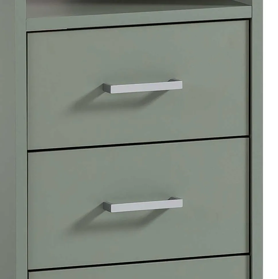 Schreibtisch mit Schubladen in Graugrün - Fegura