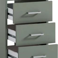 Schreibtisch mit Schubladen in Graugrün - Fegura