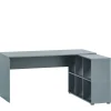Schreibtisch mit Seitenregal in Petrol Blau - Baiamare