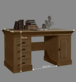 Schreibtisch Piatra aus Kiefer teilmassiv gelaugt und geölt