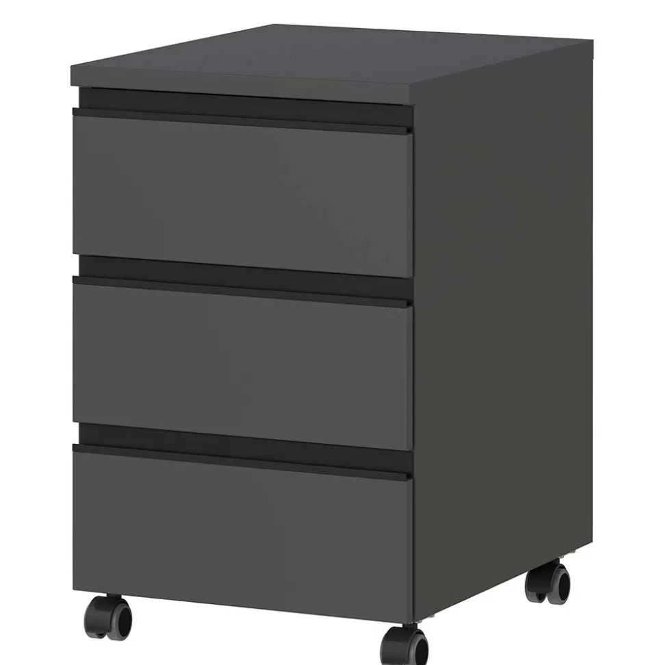 Schreibtisch Rollcontainer in Dunkelgrau - Espnoz