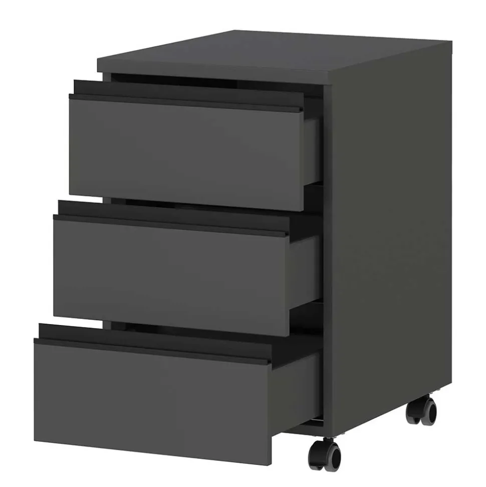 Schreibtisch Rollcontainer in Dunkelgrau - Espnoz