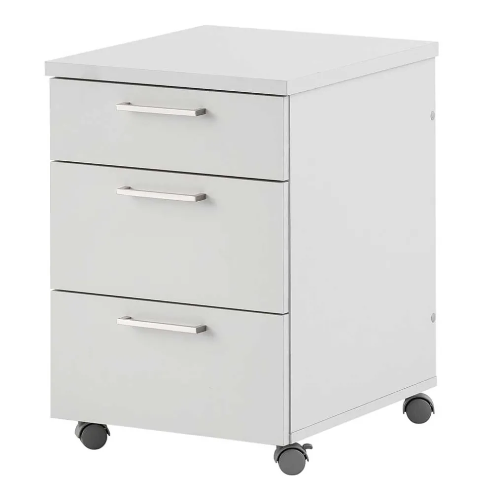 Schreibtisch Rollcontainer in Lichtgrau 41x60x50 - Bowsla