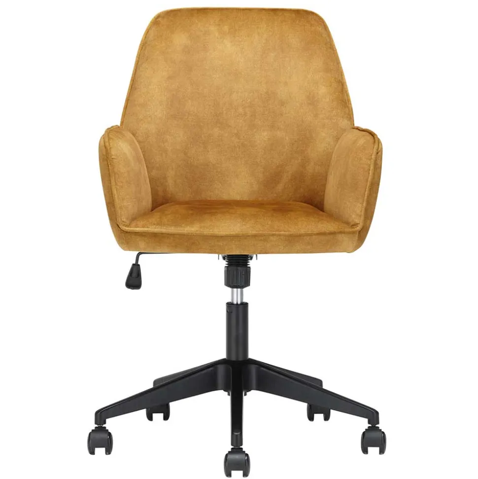 Schreibtisch Stuhl in Ocker Velours - Eckomy