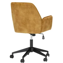 Schreibtisch Stuhl in Ocker Velours - Eckomy