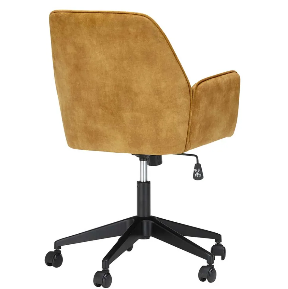 Schreibtisch Stuhl in Ocker Velours - Eckomy