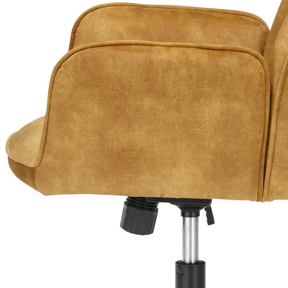 Schreibtisch Stuhl in Ocker Velours - Eckomy