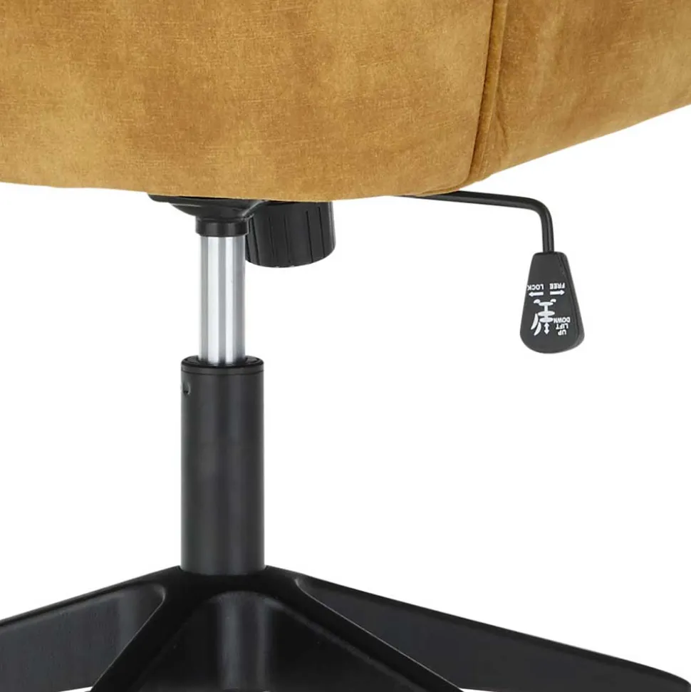 Schreibtisch Stuhl in Ocker Velours - Eckomy
