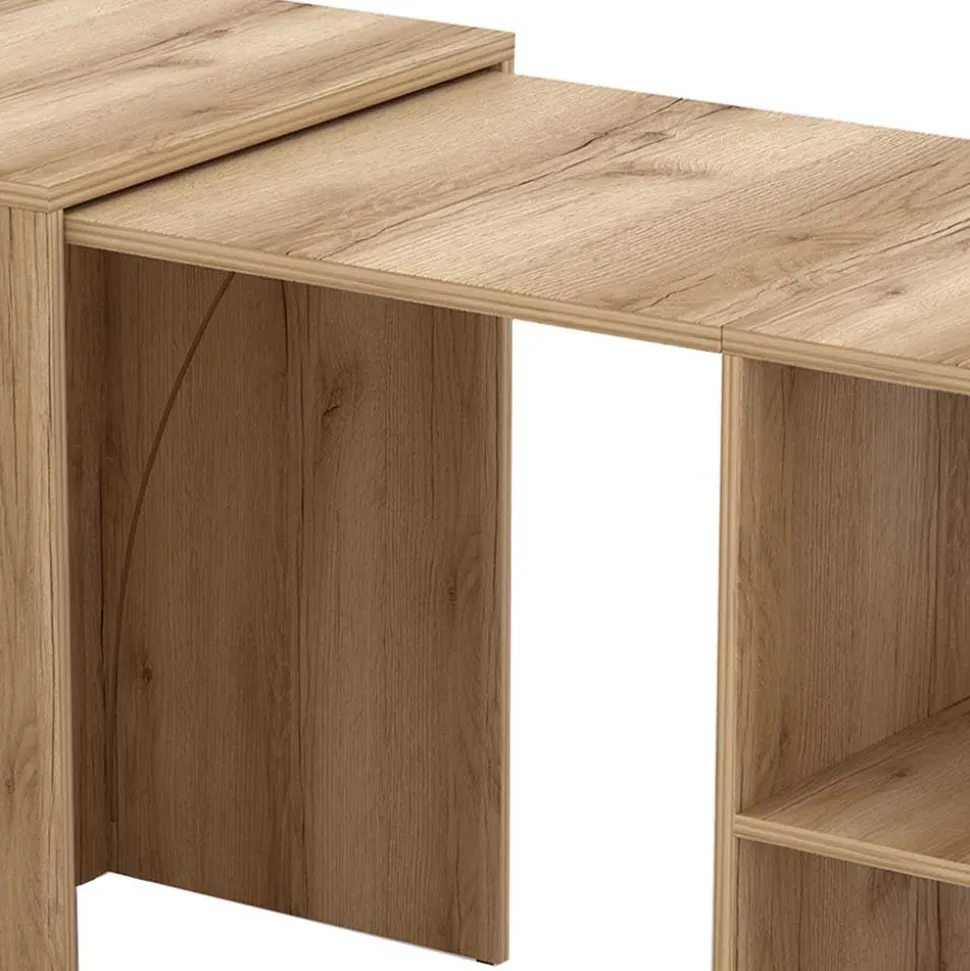 Schreibtisch zum Ausziehen in Eiche Optik - Vadoz