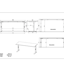 Schreibtisch zum Sitzen und Stehen - Relaxes