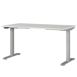 Schreibtisch zum Sitzen und Stehen in Lichtgrau - Salko