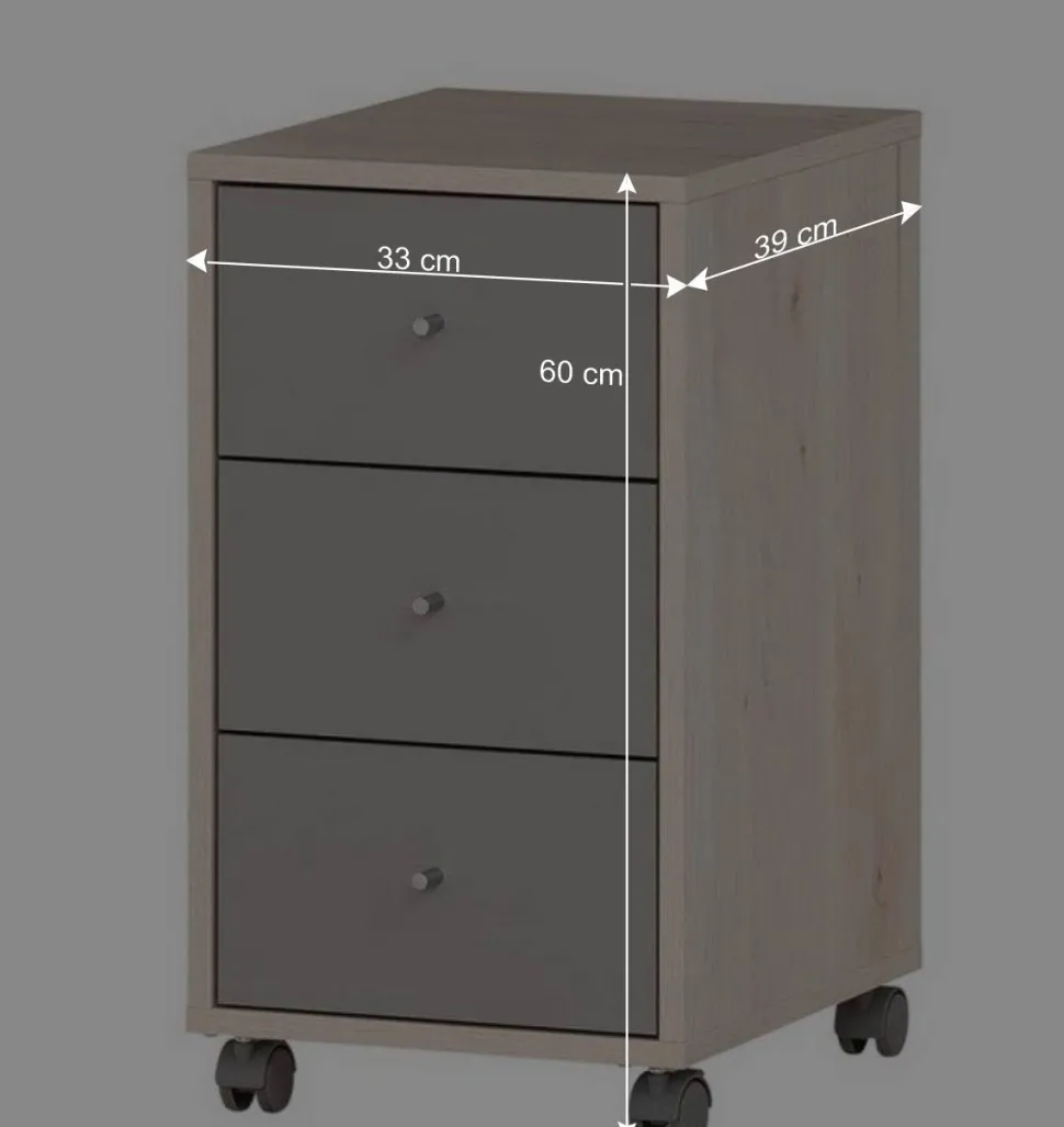 Schreibtisch-Container auf weichen Kunststoffrollen - Lakes